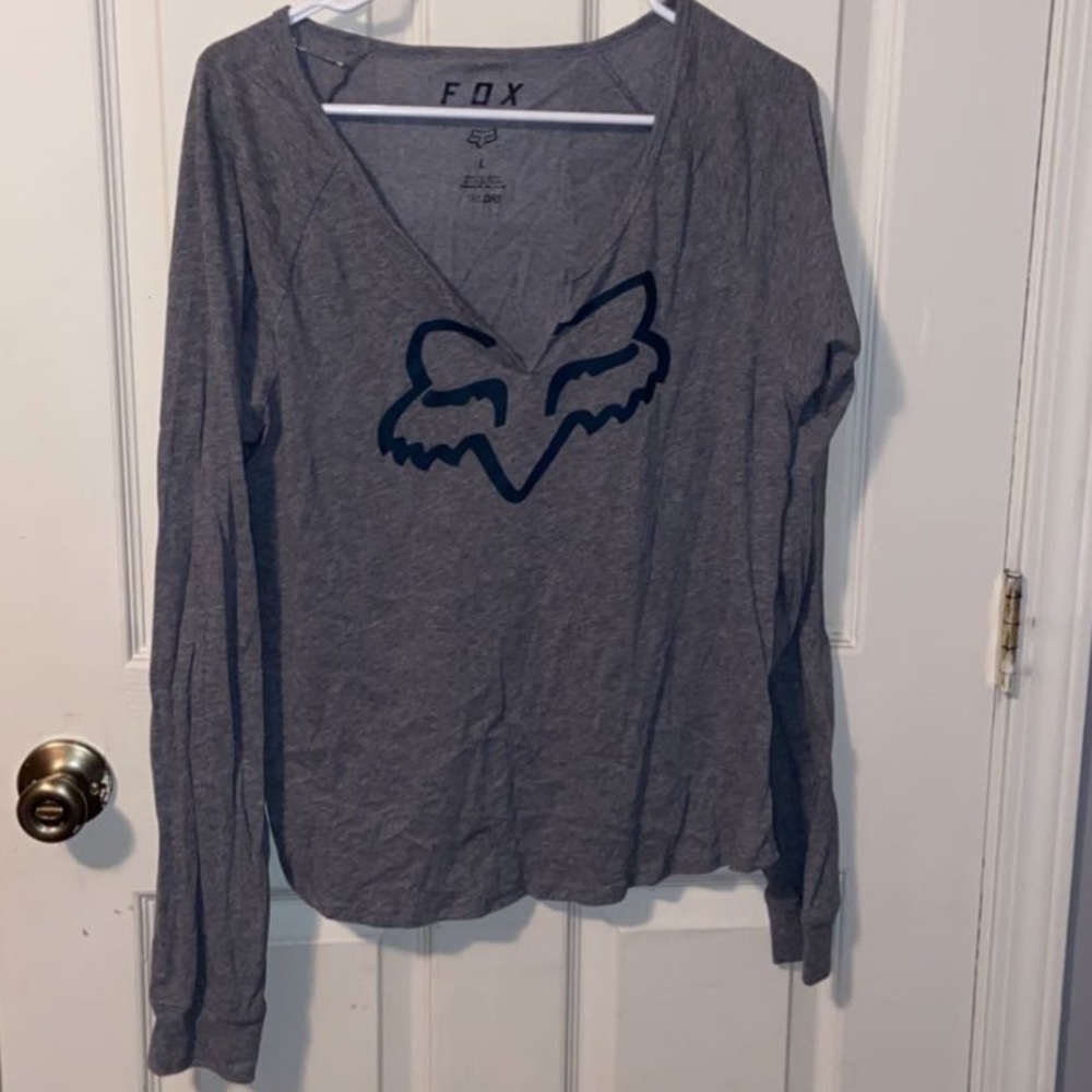 Fox racing airline v neck long sleeve tee